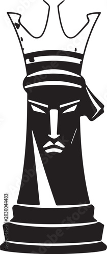 Chess king horse silhouette on white background
