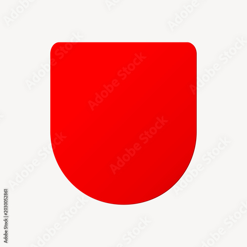 Schilderij op canvas Minimalist red shield icon on a light gray background.