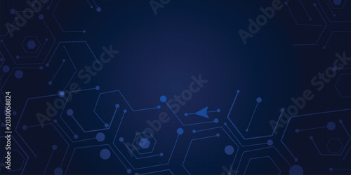 Abstract technology background with blue digital circuit board pattern