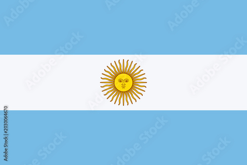 Quadro su tela Argentinian flag with sun isolated element