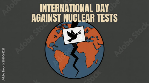 International Day Against Nuclear Tests, globe with dove