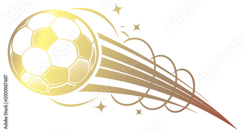 Foto Vector silhouette illustration of a fast-moving golden ball