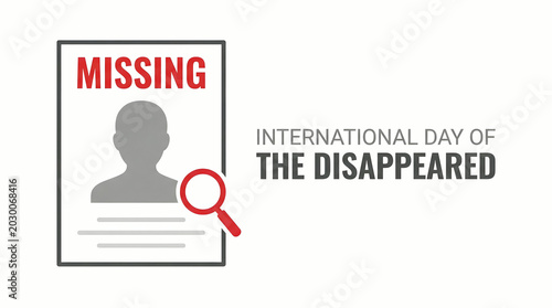 International Day of the Disappeared poster with missing person