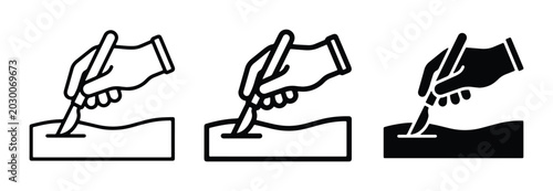 Schilderij op canvas Surgical Scalpel Icon Set: Medical Procedure, Precision Cut, Healthcare Symbol,