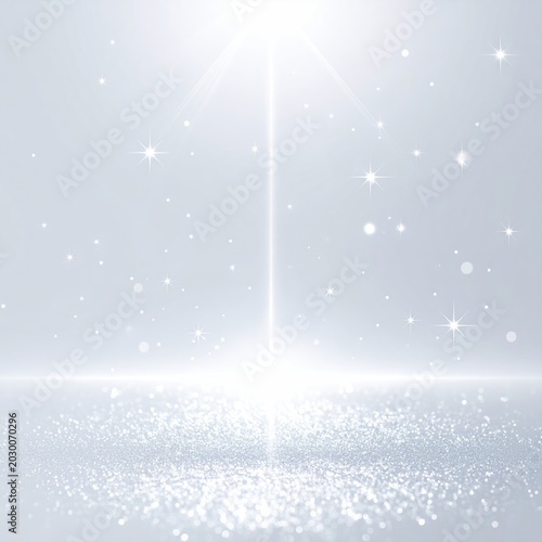 Bright, ethereal light emanating from a reflective surface, creating a magical, starry atmosphere
