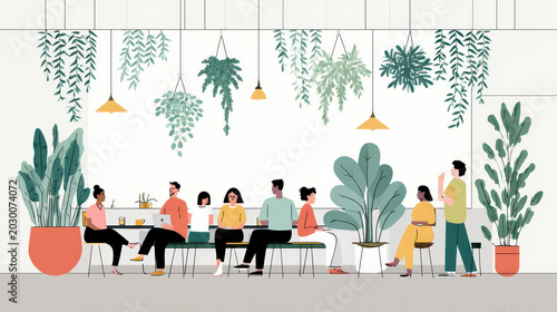 Green Co-Working Space with Informal Seating