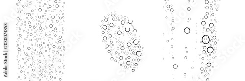 Foto Rising Fresh Water Bubbles Stream and Effervescent Carbonated Drink Droplets Iso
