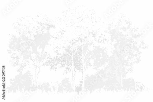 Foto pointillist forest cluster a detailed pointillist illustration on white