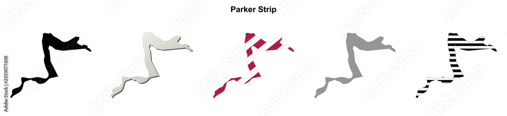 Obraz premium Parker Strip (Arizona) blank outline map