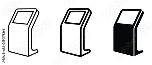 Quadro su tela Interactive Kiosk Icons, Touchscreen Display Terminals, Digital Signage Stand Ve