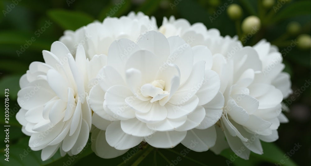 Obraz premium Melati Putih Blossoms Displaying Softly Layered White Petals 