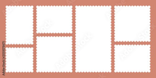 Foto Graphic template for collage or mood board, set against solid terracotta background