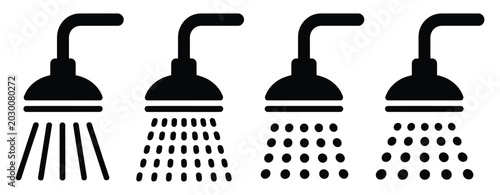 Konstfotografi Toilet shower bathroom icon set for restroom facilities, hygiene signage and pub