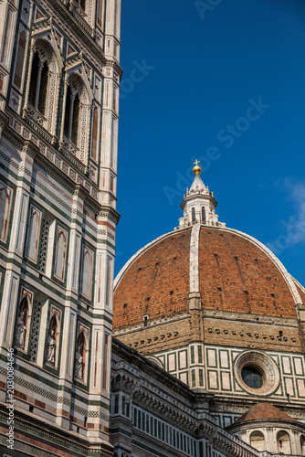 Fotografija Florence Cathedral and Giotto Bell Tower under blue sky in Florence, Italy