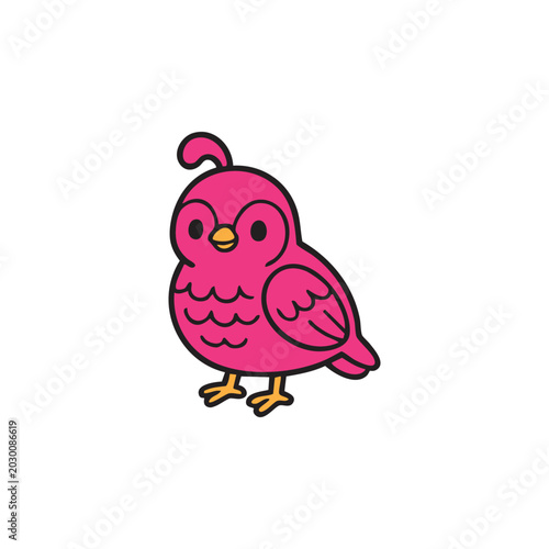 Cute pink bird illustration
