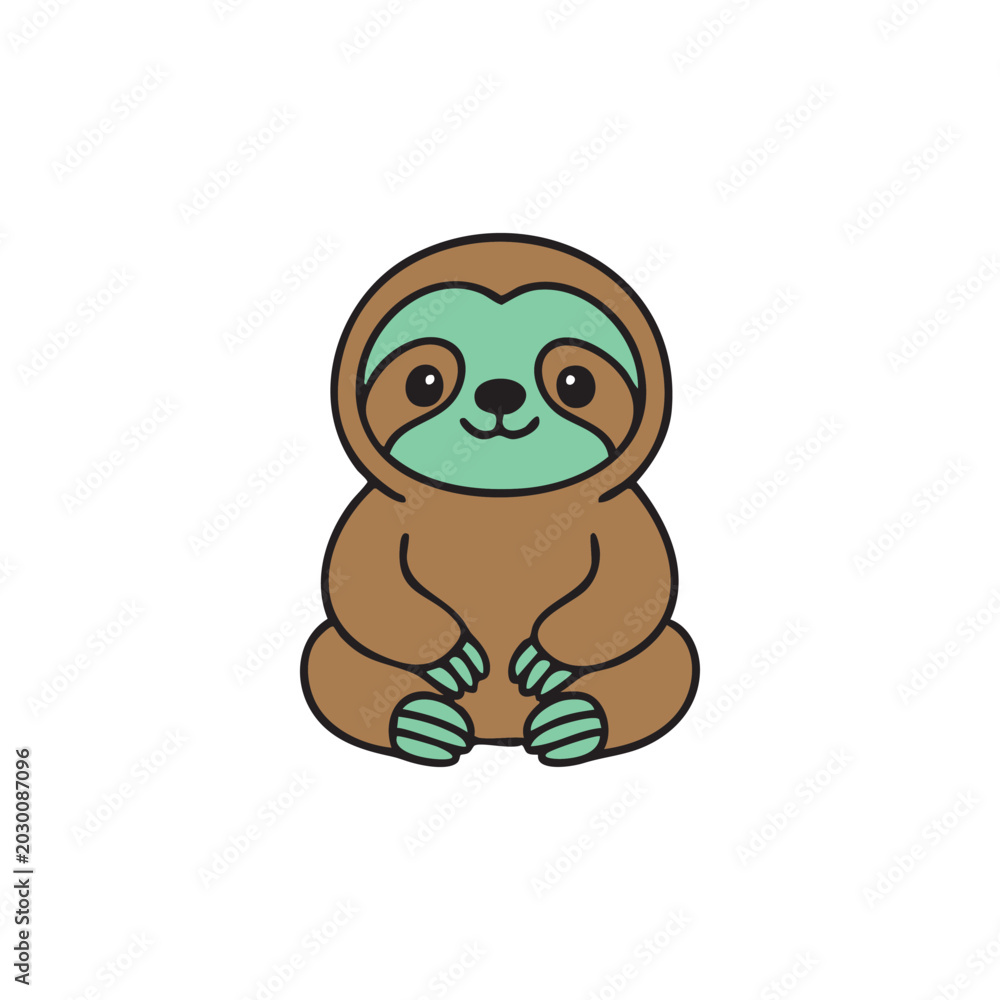 Obraz premium cute sloth animal vector illustration