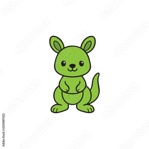 Vector illustration of a cute kangaroo