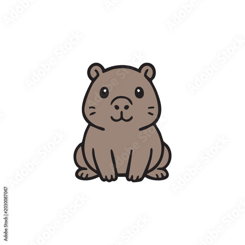 vector illustration of cute capybara