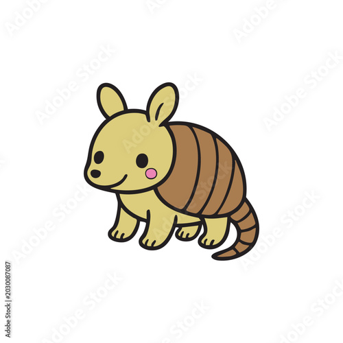 armadillo vector illustration of a smiling type

