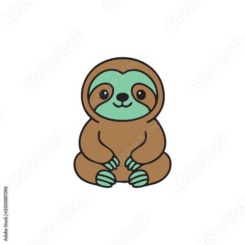 cute sloth animal vector illustration