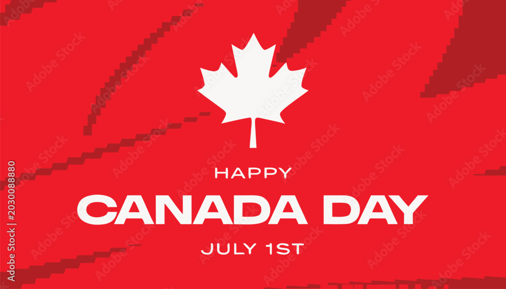Fototapeta premium Canadian maple leaf graphic celebrating the annual national Canada day holiday
