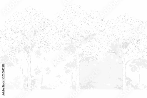 Foto pointillist forest landscape detailed trees in dot pattern