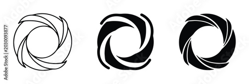 Schilderij op canvas Camera Aperture Icons, Photography Symbols, Lens Diaphragm Vector Graphics, Abst