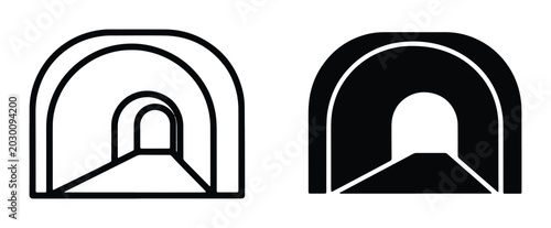 Photos Abstract tunnel perspective vector icon set, representing journey, progress, and