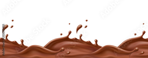 Принти на полотні Milk chocolate splash seamless pattern