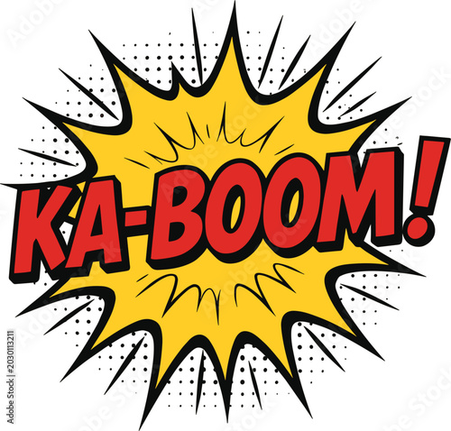Ka-Boom! Comic Explosion Vector Illustration with Energy Burst Effect