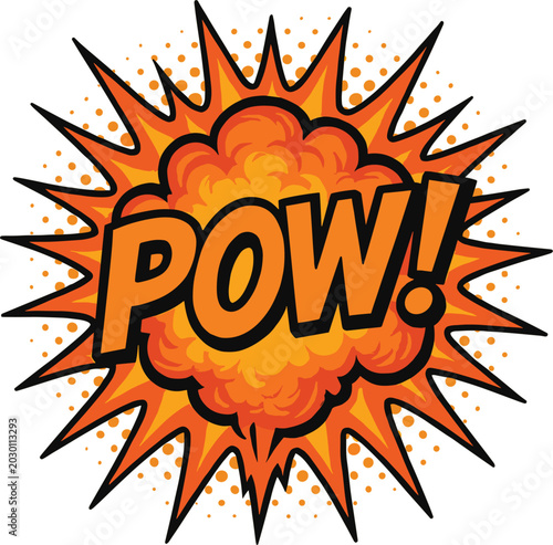 Pow! Comic Style Impact Explosion Vector Illustration with Pop Art Effect