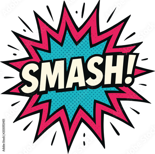 Smash! Comic Style Explosion Vector Illustration with Impact Effect