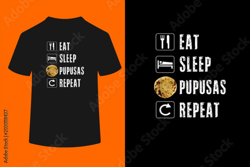Schilderij op canvas Pupusas El Salvador Salvadorian Food Salvi Guanaco Eat VOS T-Shirt