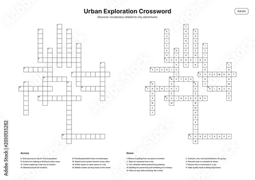 Urban Exploration Crossword - Adults
