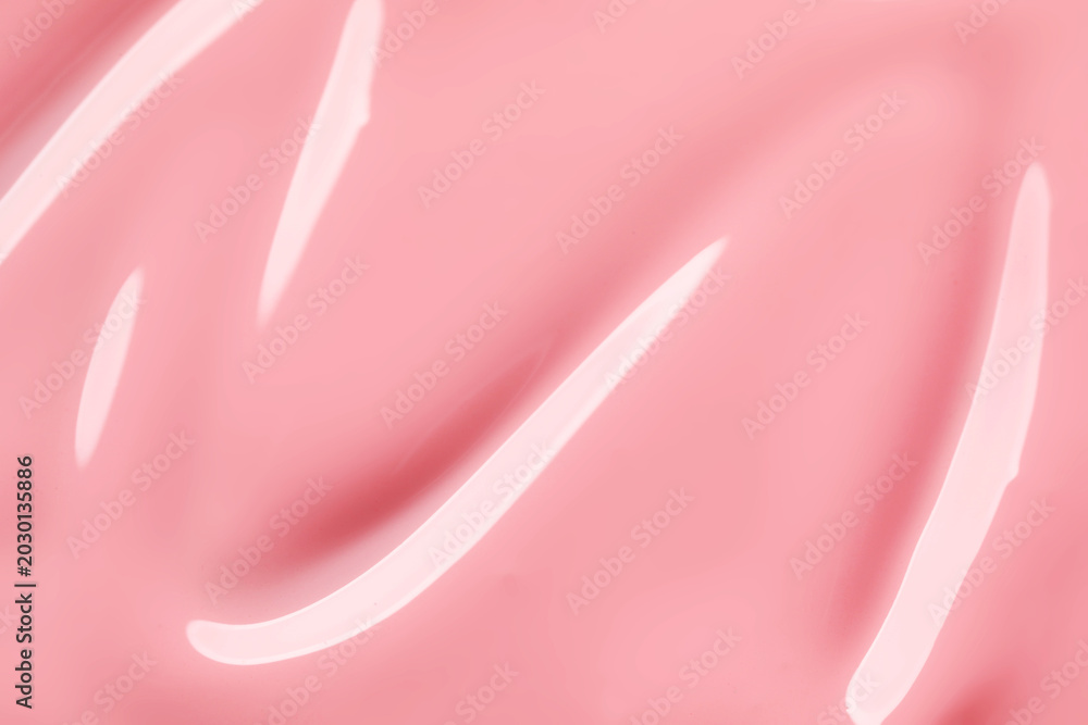 Obraz premium Pink nail polish as background, top view