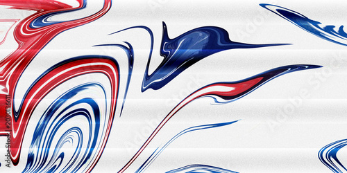Tableau sur toile Vibrant red blue and white swirling abstract art on textured background