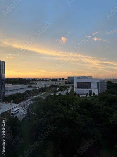 sunset over the city