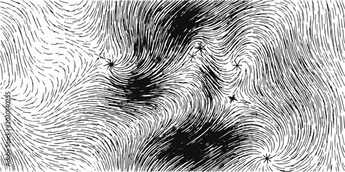 Photos Abstract generative line art vector background featuring swirling wind flow fiel