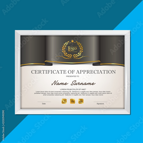 Elegant Luxury Golden Certificate Template