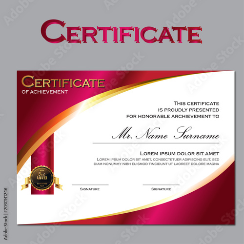 Modern Professional Certificate Template Design for Corporate