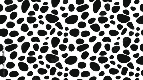 Foto Seamless pattern with irregular organic black shapes resembling animal print or