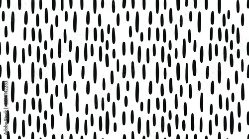 Photography Seamless pattern of vertical black dashes and elongated oval shapes arranged in