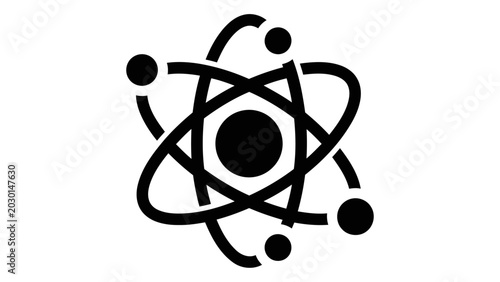 Atom icon symbol, science and physics concept, vector illustration isolated on white background