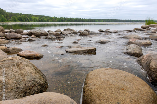 Mississippi River Headwaters Flowing from Lake Itasca in Minnesota Wilderness Landscape at Itasca State Park