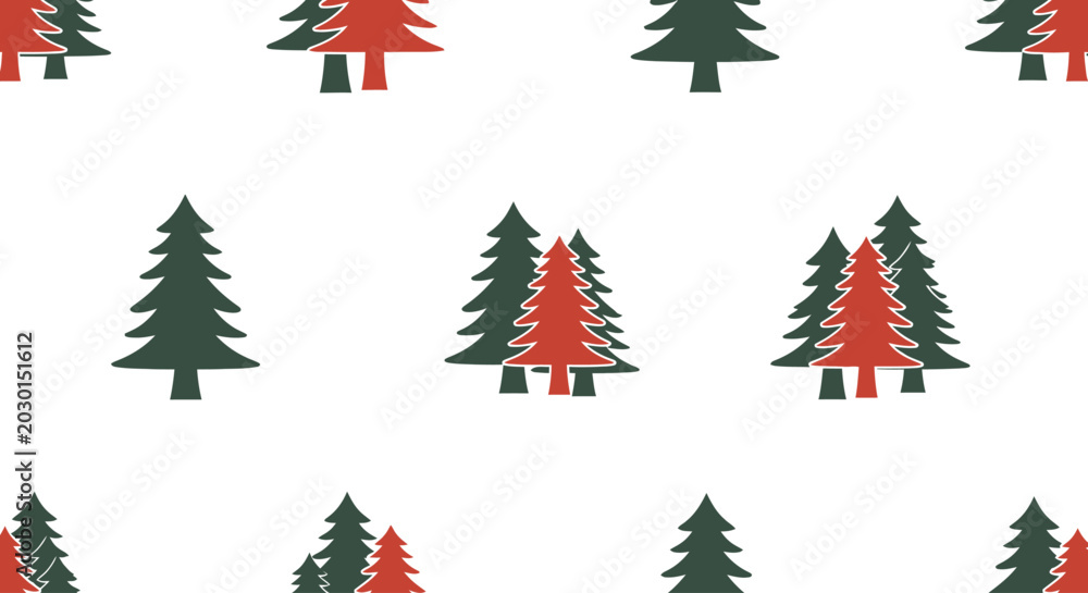 Fototapeta premium Colorful Christmas Trees Pattern Design.