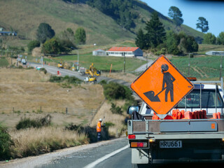 Roadworks signs