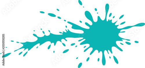 Tableau sur toile ink splash radial droplets paint stain isolated on neutral backdrop