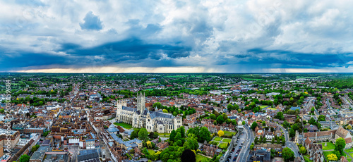 Tableau sur toile Canterbury Cathedral from a drone, Canterbury, Kent, England