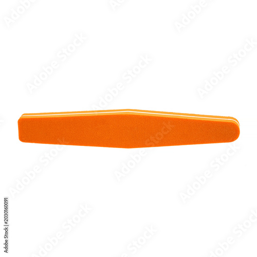 Εκτύπωση καμβά Orange nail file isolated on a white background.