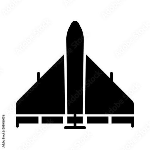 Fotografía Black military war drone vector icon